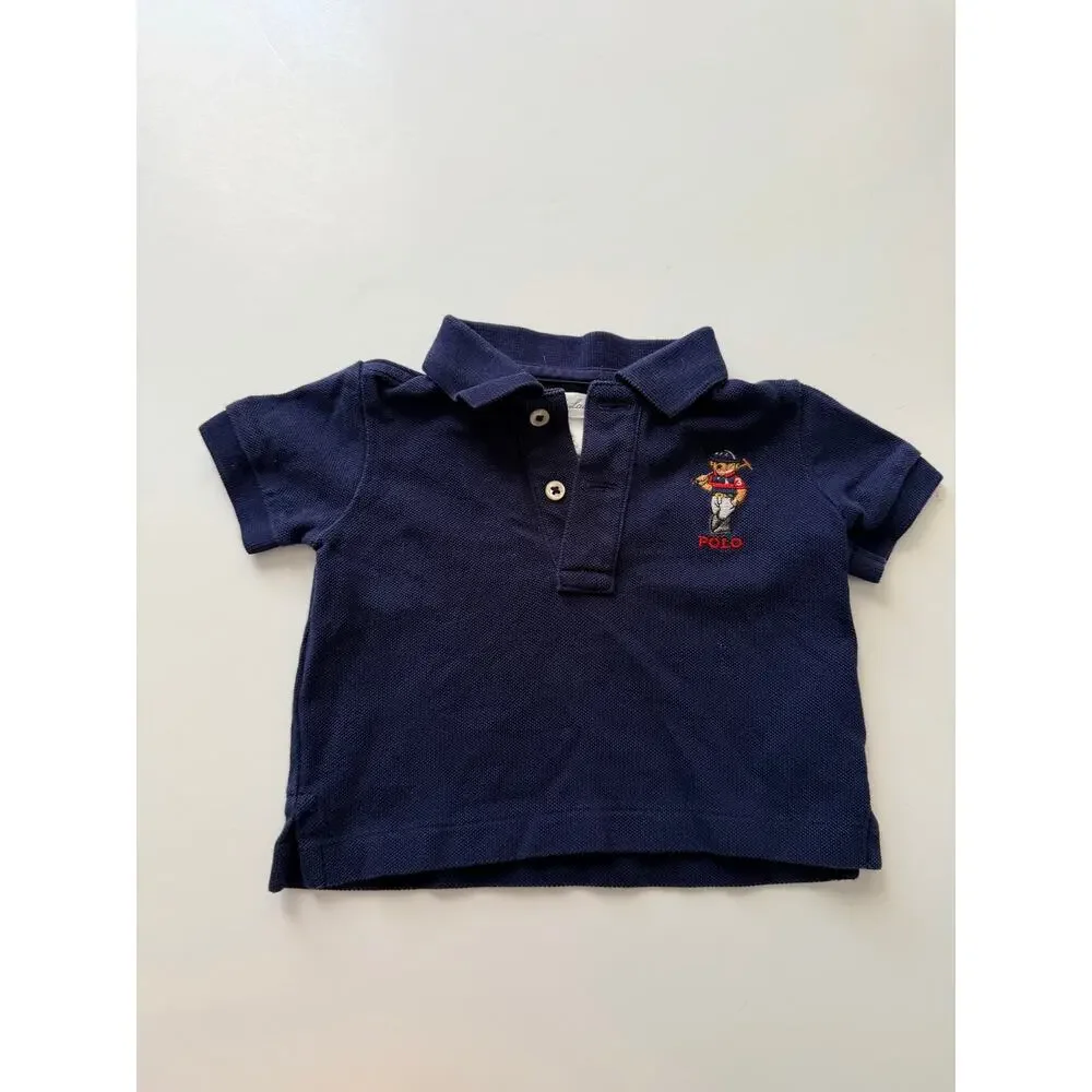 Ralph Lauren Polo Bear Cotton Mesh Polo Shirt and khaki pants 3M